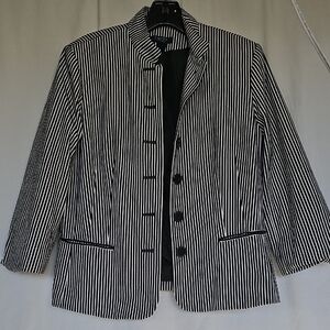 Chaps Monochrome Striped Blazer